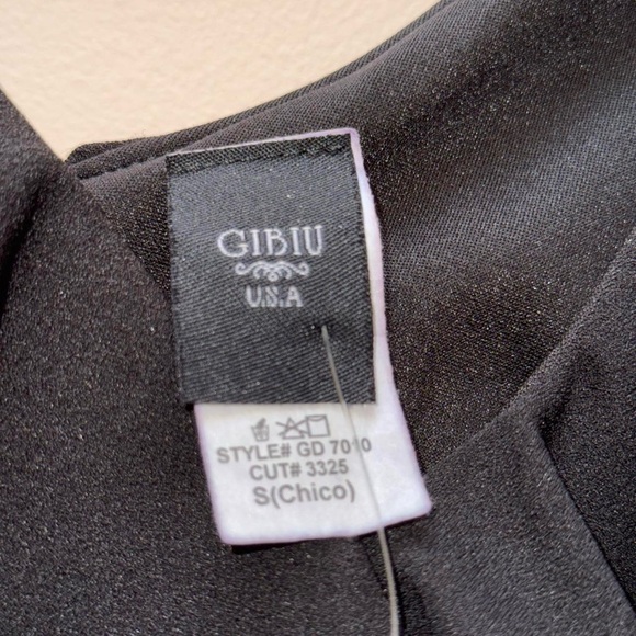 Gibiu Solid Black Ruffle Mini Dress Size Small - Picture 5 of 8